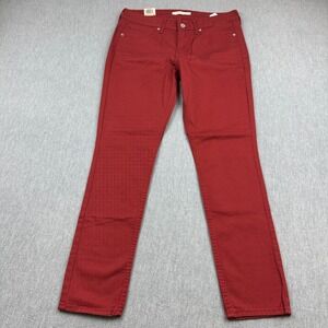 Levis 711 Jeans Womens 30x28 Red‎ Skinny Denim Midrise Ankle Classic Casual NWT